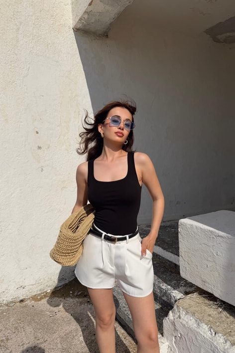 Kalın Askılı Basic İnce Atlet Siyah