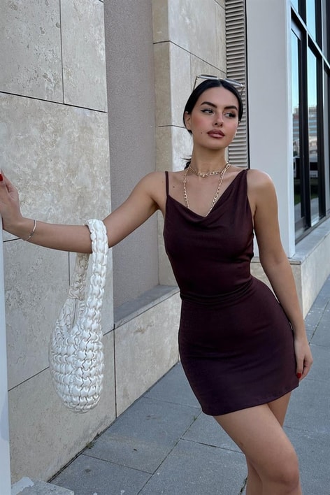 Askılı Florence Elbise Kahve