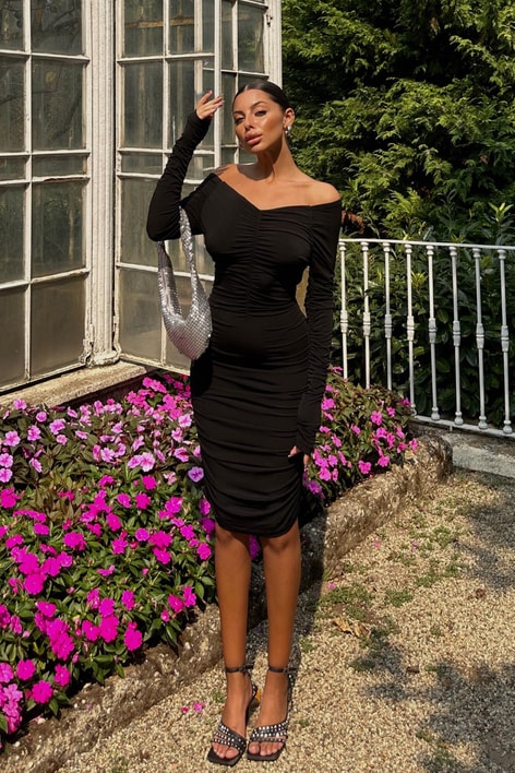 Drape Sophia Elbise Siyah