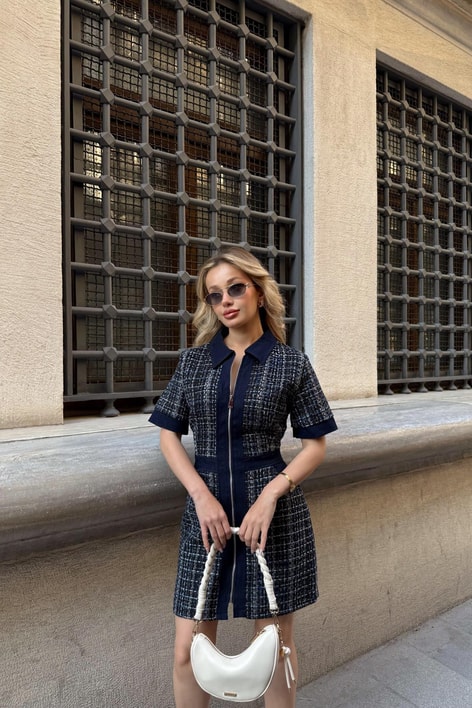 Tüvit Denim Elbise Lacivert