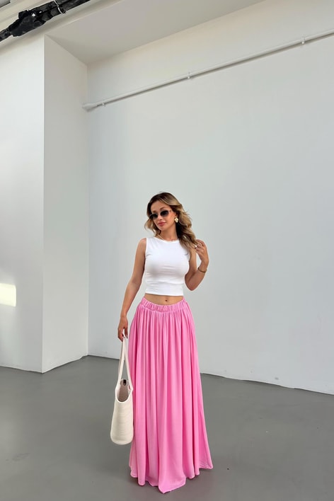 Alaçatı Astarlı Etek Pembe