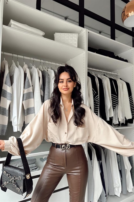 Balon Kollu Cep Detay Gömlek Taş