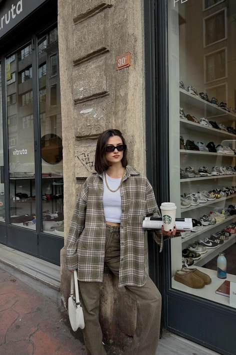 Oduncu Oversize Gömlek Yeşil