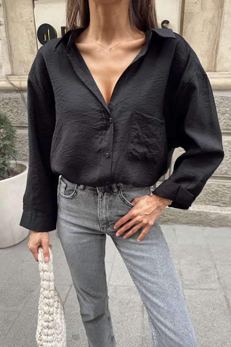 Oversize Model Gömlek Siyah