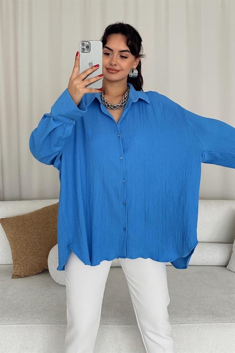 Tiril Basic Gömlek Mavi