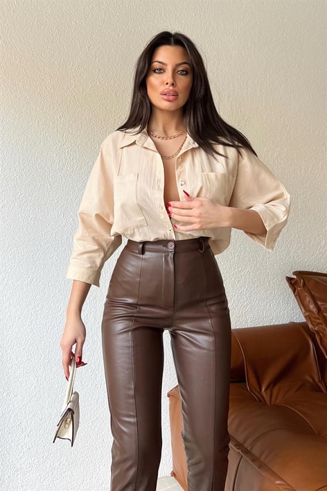 Transparan Çizgili Gömlek Taş