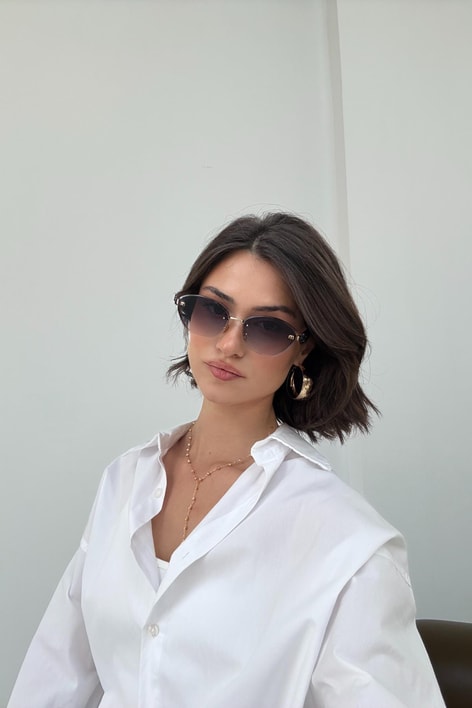 Miu Miu Cat-Eye Gözlük Mavi-Siyah