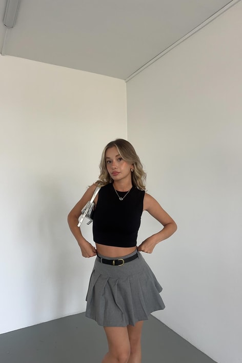 Halter Yaka Basic Top Siyah