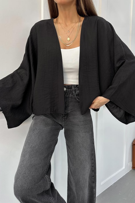Yarasa Kol Kimono Siyah
