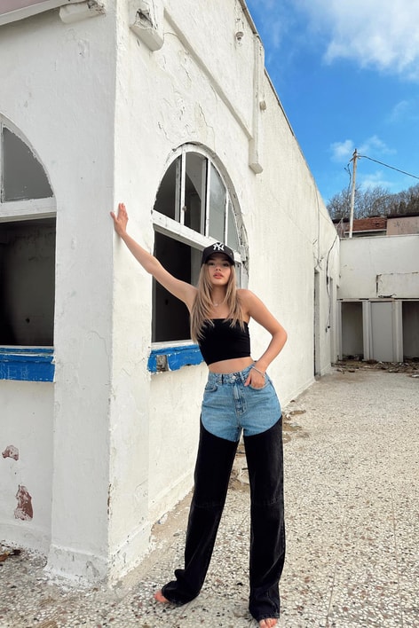 Double Colour Jean Siyah