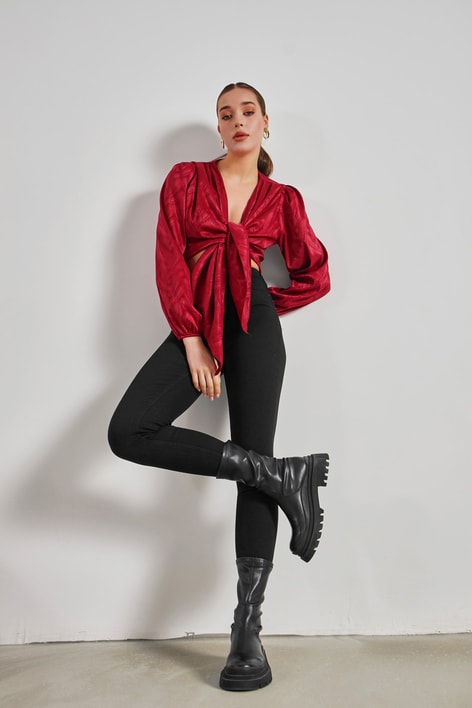 Yüksek Bek Skinny Jean Siyah