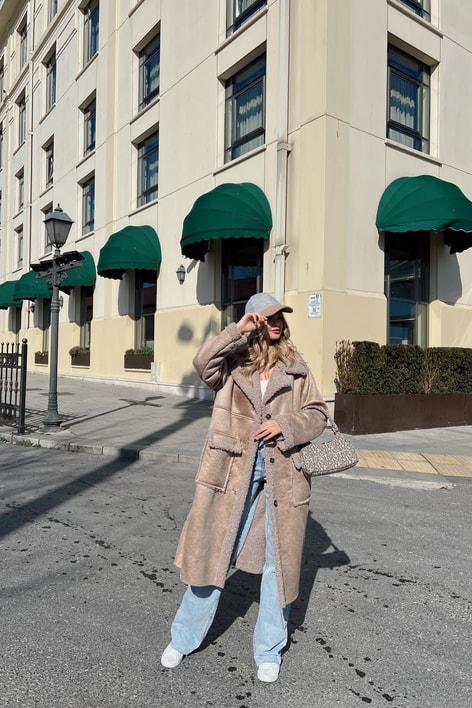 Teddy Astarlı Kaban Vizon