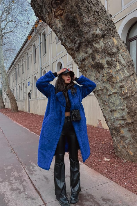 Yumoş Teddy Kaban Saks Mavisi