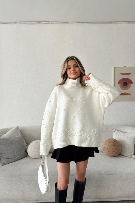 Balıkçı İnci Kazak Ekru