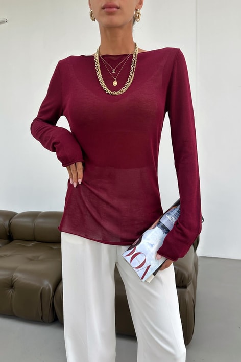 İnce Merserize Triko Bordo