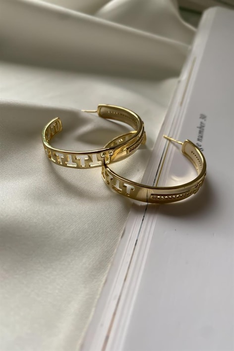 Halka Su Yolu T Küpe Gold