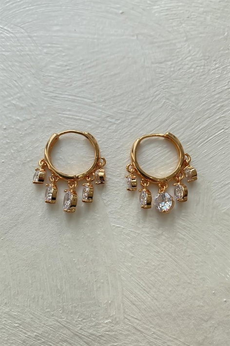 Taşlı Morocco Küpe Gold