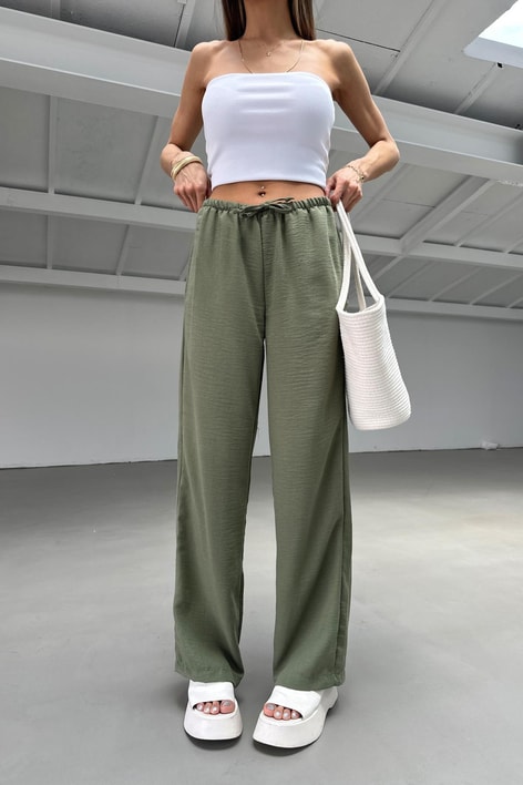 Bağcıklı Pantolon Haki