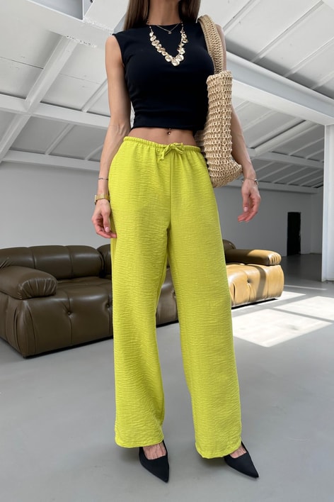 Bağcıklı Pantolon Yağ Yeşili