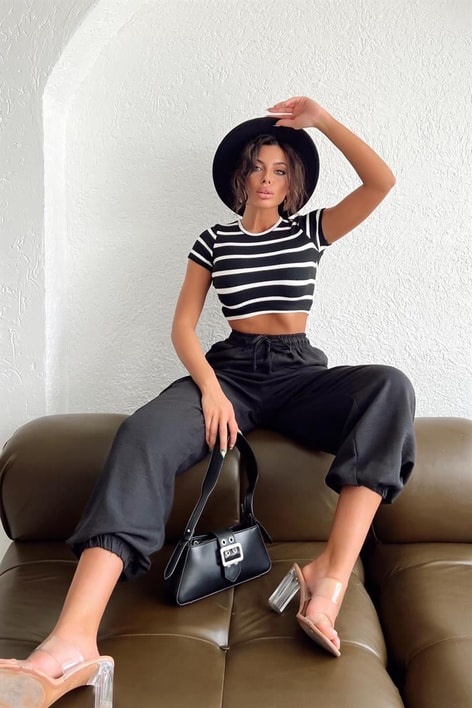 Kargo Cepli Jogger Relax Pantolon Siyah