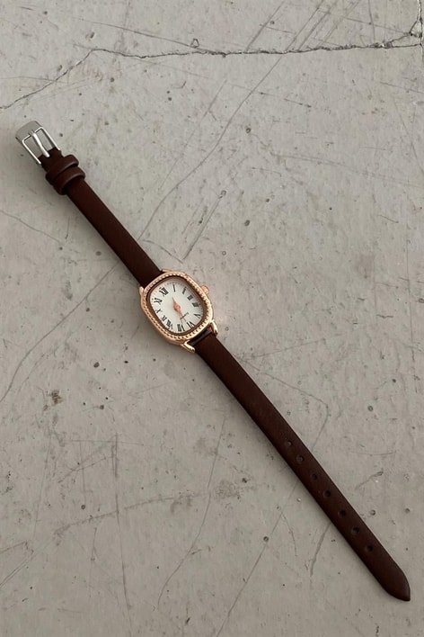 Nehemia Deri Kayışlı Kol Saati Kahverengi