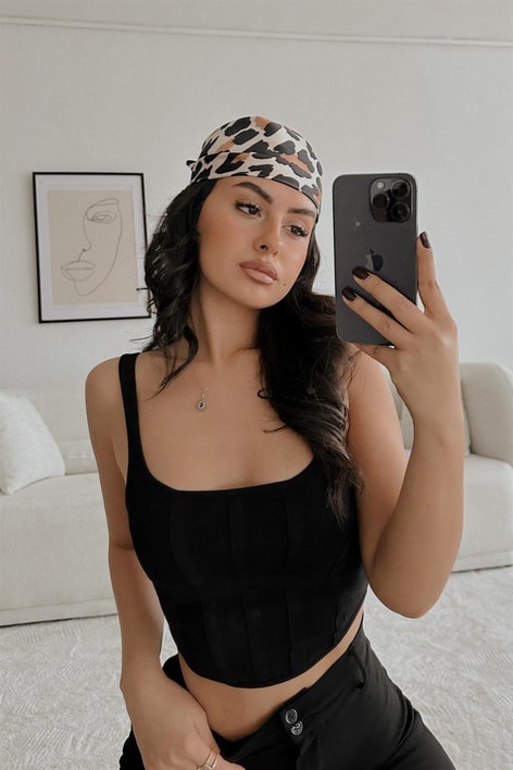 Desenli Saten Şal Leopar Desen