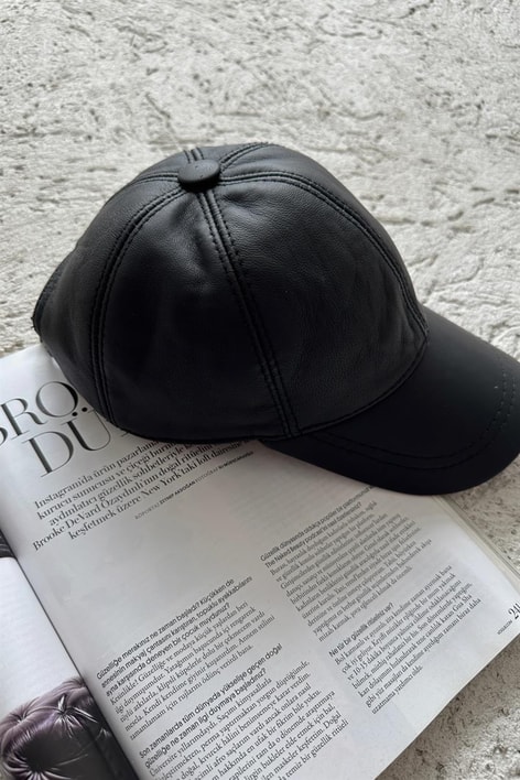 Deri Şapka Siyah