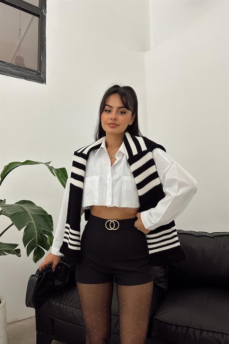 Circle Kemer Klasik Şort Siyah