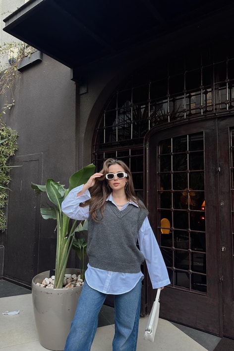 Nakış Detay Süveter Antrasit