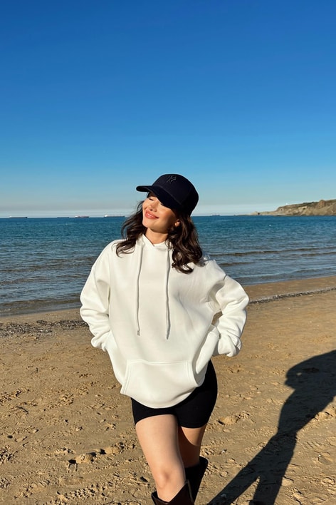 Cepli Basic Sweatshirt Beyaz