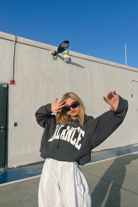 Kapüşonlu Balance Sweatshirt Antrasit