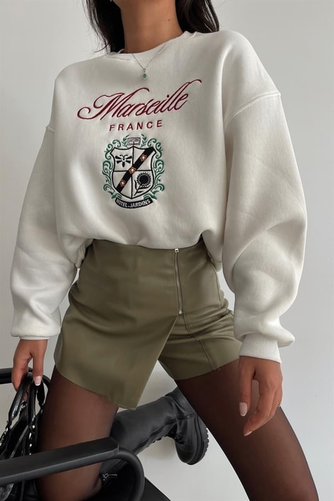 Marseille Sweatshirt Beyaz
