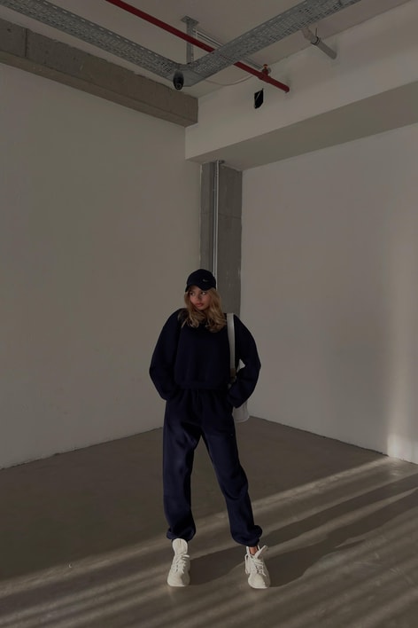 Crop Comfort Takım Lacivert