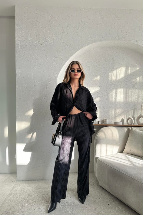 Pilise Pantolon Takım Siyah