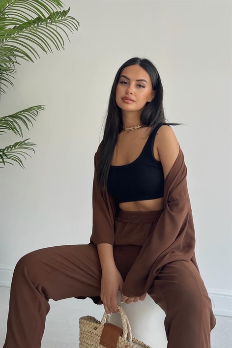 Salaş Kimono Takım Kahve