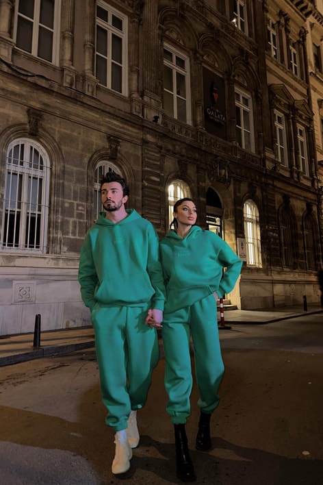 Sport Kapüşonlu Jogger Takım Yeşil