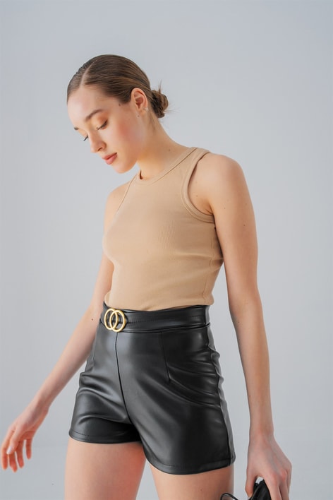 Ribana Detaylı Crop Top Taş