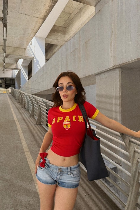 Lisanslı Forma Kısa Tshirt Spain Kırmızı