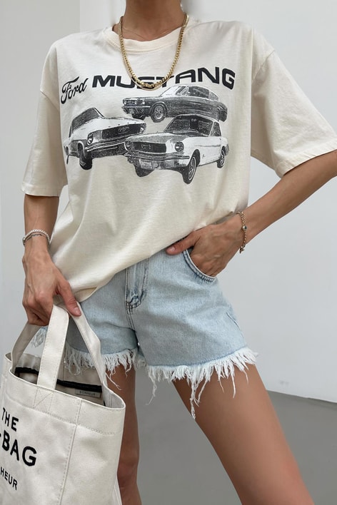 Mustang Vintage Tshirt Krem