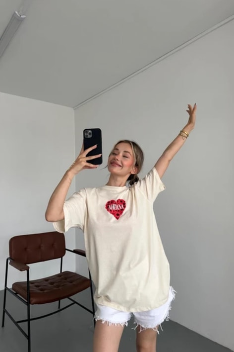 Nirvana Baskı Tshirt Bej