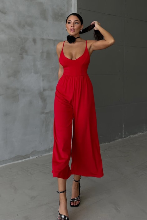 Askılı Midi Tulum Kırmızı