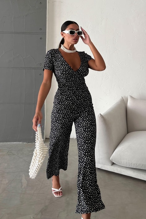 Kruvaze Yaka Begonya Tulum Siyah