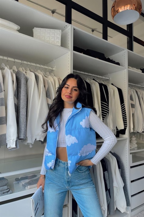 Çift Taraflı Gökkuşağı Yelek Mavi