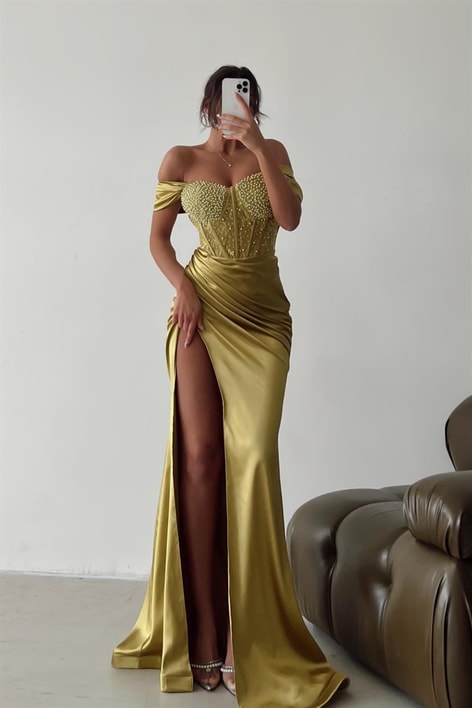 Cup Pearly Alina Abiye Yağ Yeşili