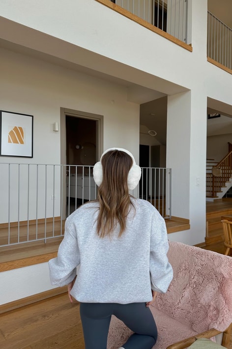 Balon Kol Oversize Sweat Gri