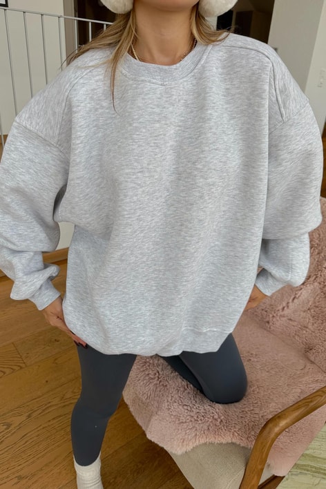 Balon Kol Oversize Sweat Gri