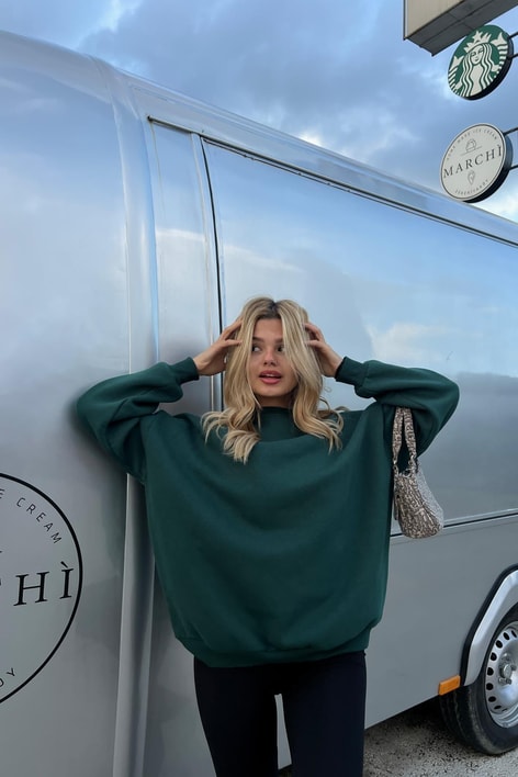 Basic Sweat Zümrüt Yeşili