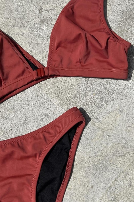 V Yaka Basic Bikini Kiremit