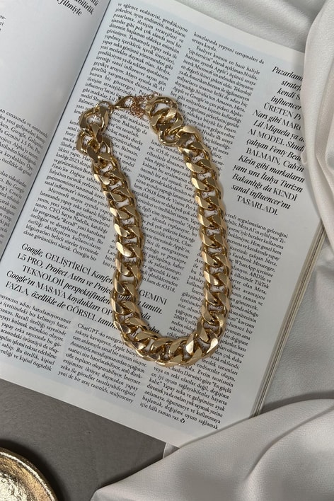 Örme Zincir Bileklik Gold