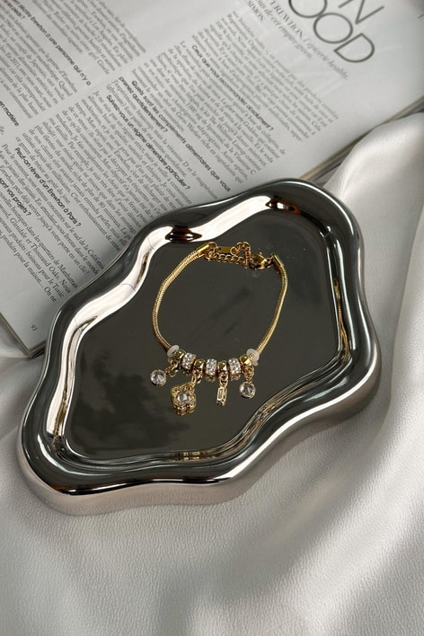 Sarkma Pırlantalı Bileklik Gold
